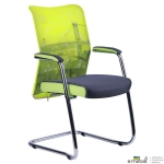 Кресло Аэро CF хром сиденье Сетка серая, Zeus 047 Light Green/спинка Сетка лайм-Brooklyn Bridge