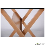 Стол обеденный Maple бук/стекло прозрачное