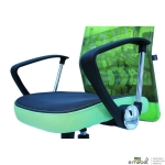 Кресло АЭРО HB сиденье Сетка серая, боковины Zeus 047 Light Green/ спинка Сетка лайм-Brooklyn Bridge