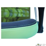 Кресло АЭРО HB сиденье Сетка серая, боковины Zeus 047 Light Green/ спинка Сетка лайм-Brooklyn Bridge