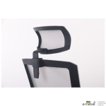 Кресло Uran Black HR сиденье Сидней-20/спинка Сетка SL-01 св.серая