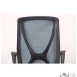 Кресло Nickel Black сиденье Нест-19 св.серая/спинка Сетка SL-18 аквамарин