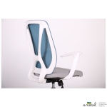 Кресло Nickel White сиденье Сидней-05/спинка Сетка SL-18 аквамарин