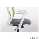 Кресло Nickel White сиденье Нест-08 серая/спинка Сетка SL-06 салатовая