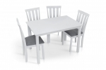 Обідній комплект Юджин білого кольору стіл+4 стільця