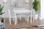 Кухонный стол и 4 стула белого цвета. Обеденный комплект Джерси
