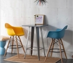 Стул хокер высокий голубой Тауэр Вуд Eames