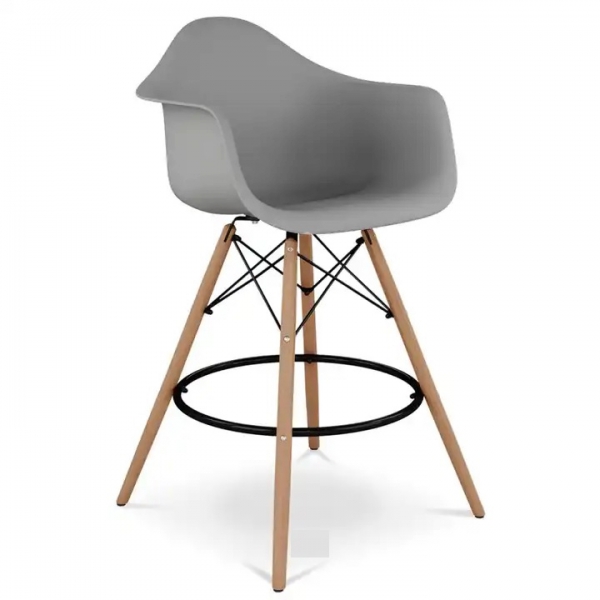 Стул барный высокий серый Тауэр Вуд Eames