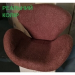 Кресло мягкое коричневая ткань букле тедди Сван
