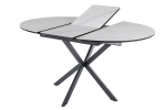 Стіл GASTON CERAMIC 100(135)*100 білий/чорний