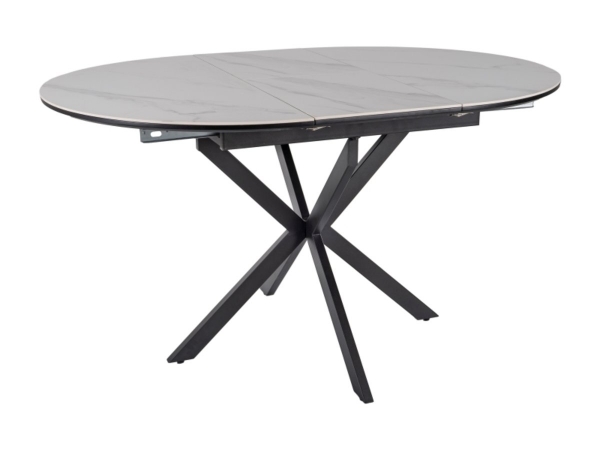 Стіл GASTON CERAMIC 100(135)*100 білий/чорний
