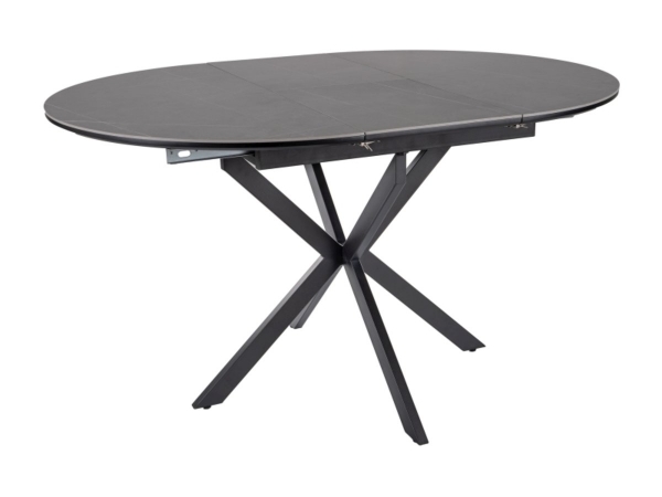 Стіл GASTON CERAMIC 100(135)*100 сірий/чорний