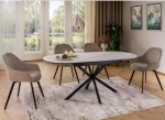 Стіл GASTON CERAMIC 140(180)*80 білий/чорний