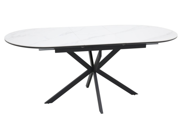 Стіл GASTON CERAMIC 140(180)*80 білий/чорний