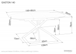 Стіл GASTON CERAMIC 140(180)*80 чорний
