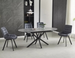Стіл GASTON CERAMIC 140(180)*80 сірий/чорний
