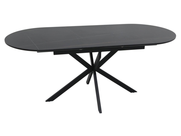 Стіл GASTON CERAMIC 140(180)*80 сірий/чорний