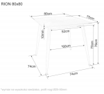 Стіл RION 80*80 білий/чорний