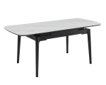 Стіл DUBLIN CERAMIC 120(180)*80 білий мат/чорний каркас
