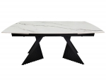Стіл EDMUND CERAMIC 160(240)*90 білий мат/чорний