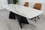 Стіл EDMUND CERAMIC 160(240)*90 білий мат/чорний