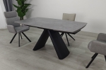 Стіл GREYSON CERAMIC 160(240)*90 сірий мат/чорний