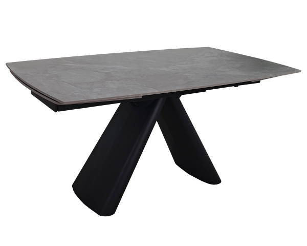 Стіл GREYSON CERAMIC 160(240)*90 сірий мат/чорний