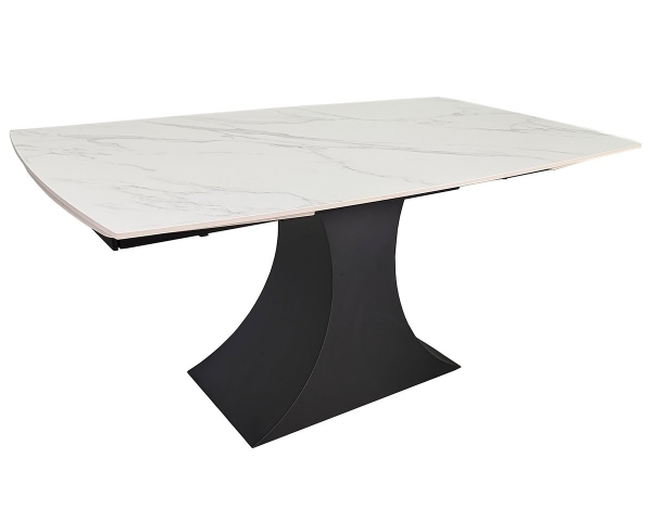 Стіл GILBERT CERAMIC 160(240)*90 білий мат/чорний