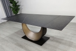 Стол AMELIA CERAMIC 160(240)*90 стол черный мат/бронзовый