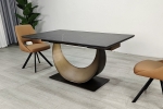 Стол AMELIA CERAMIC 160(240)*90 стол черный мат/бронзовый
