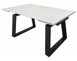 Стіл BERNARD CERAMIC 140(200)*90 білий мат/чорний