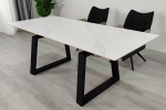 Стіл BERNARD CERAMIC 140(200)*90 білий мат/чорний