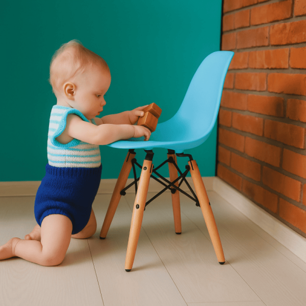 Стілець дитячий Тауер Baby пластиковий блакитний