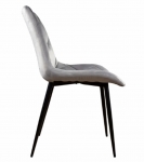 Стілець велюровий PM-002 Perfect Home Україна, чорний каркас/сірий