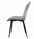 Стілець велюровий PM-002 Perfect Home Україна, чорний каркас/сірий