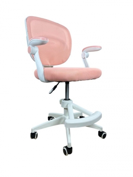 Кресло вращающееся детское с подставкой для ног PERFECT KIDS PINK