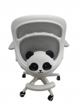 Крісло обертове дитяче з підставкою для ніг PERFECT KIDS PANDA GRAY