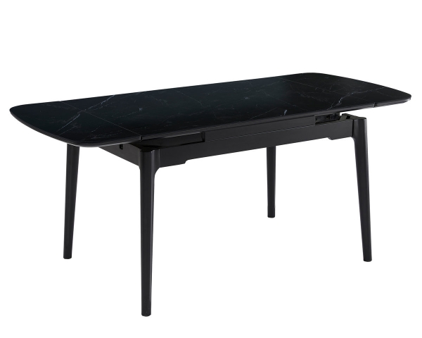 Стол DUBLIN CERAMIC 120(180)*80 черный мат/черный каркас