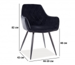Керамический обеденный стол LACONI 160(220)*90+ 6 кресел LINEA VELVET черный/черный