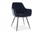 Керамический обеденный стол LACONI 160(220)*90+ 6 кресел LINEA VELVET черный/черный