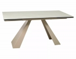 Стіл SALVADORE CERAMIC 160(240)*90 бежевий травертин/кашемір