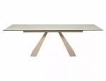 Стіл SALVADORE CERAMIC 160(240)*90 бежевий травертин/кашемір