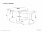 Журнальный столик FERRANTE K травертин д.80 д.60/кашемир (к-кт)
