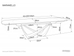 Стол MARANELLO 200(290)*98 белый PANDORO/медный