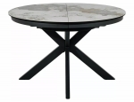 Стіл PORTO CERAMIC 120(160)*120 білий PANDORO/чорний