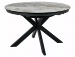 Стіл PORTO CERAMIC 120(160)*120 білий PANDORO/чорний
