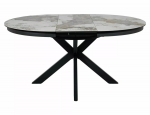 Стіл PORTO CERAMIC 120(160)*120 білий PANDORO/чорний