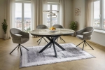Стіл PORTO CERAMIC 120(160)*120 білий PANDORO/чорний
