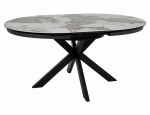 Стіл PORTO CERAMIC 120(160)*120 білий PANDORO/чорний