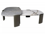 Журнальний столик ADORO B CERAMIC білий AMBER BIANCO/мідний 105*65